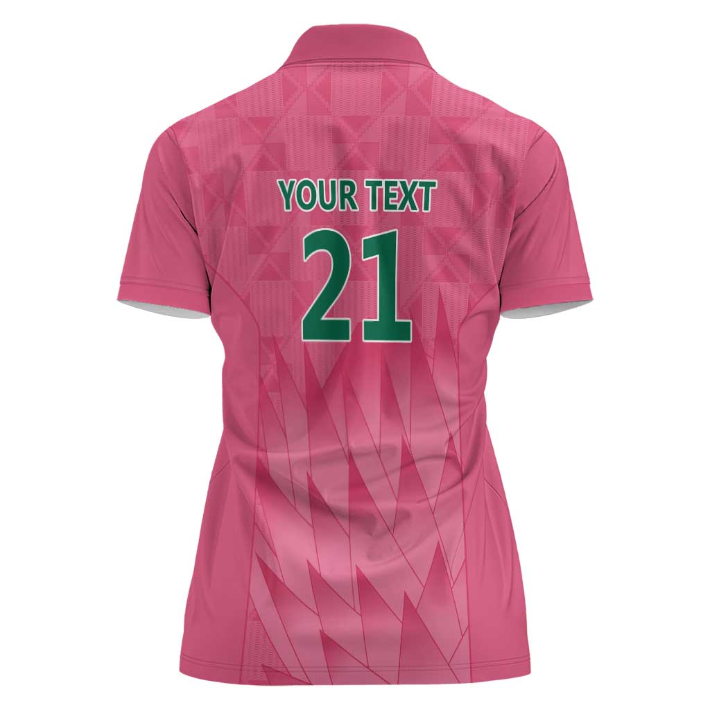 South Africa Cricket Custom Women Polo Shirt Proteas Pink