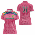 South Africa Cricket Custom Women Polo Shirt Proteas Pink