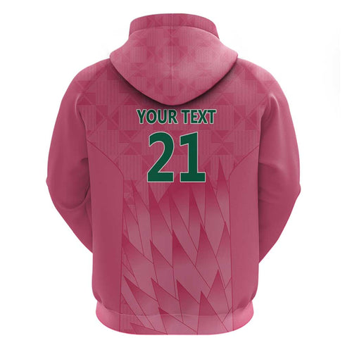 South Africa Cricket Custom Zip Hoodie Proteas Pink