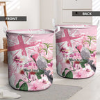 Personalised Australia Day Laundry Basket Pink Parrot Bird Opal Art - Aussie Hoodie