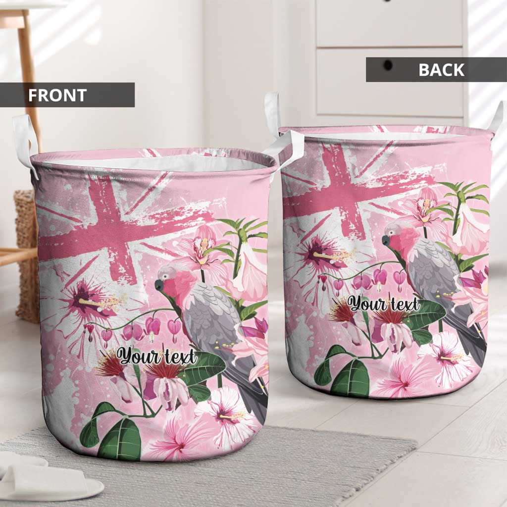 Personalised Australia Day Laundry Basket Pink Parrot Bird Opal Art - Aussie Hoodie