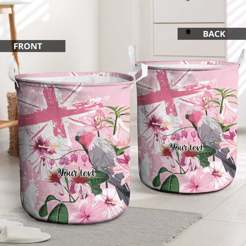 Personalised Australia Day Laundry Basket Pink Parrot Bird Opal Art - Aussie Hoodie