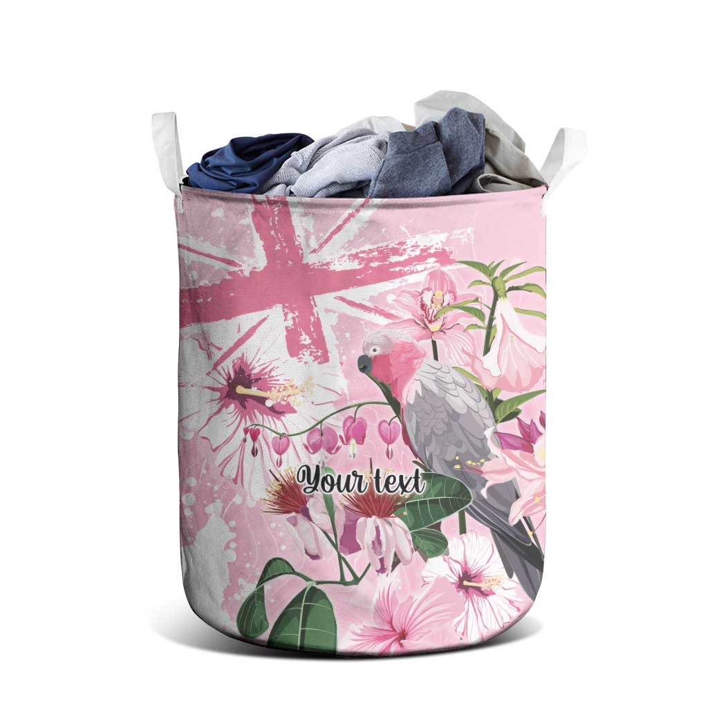 Personalised Australia Day Laundry Basket Pink Parrot Bird Opal Art - Aussie Hoodie