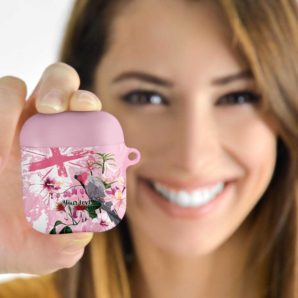 Personalised Australia Day AirPods Case Pink Parrot Bird Opal Art - Aussie Hoodie
