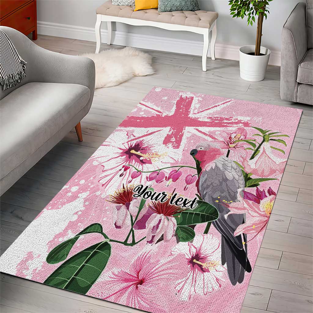 Personalised Australia Day Area Rug Pink Parrot Bird Opal Art - Aussie Hoodie