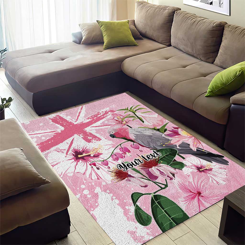 Personalised Australia Day Area Rug Pink Parrot Bird Opal Art - Aussie Hoodie