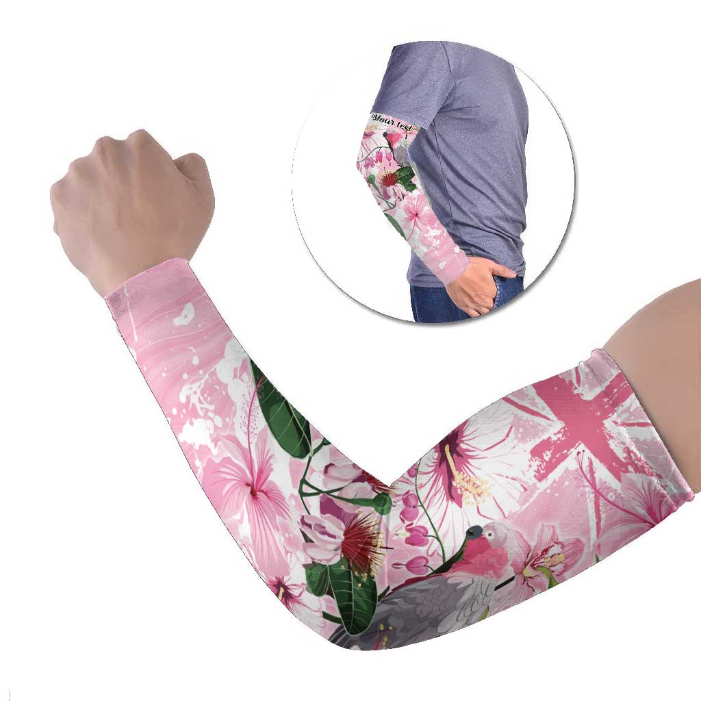 Personalised Australia Day Arm Sleeves Pink Parrot Bird Opal Art - Aussie Hoodie