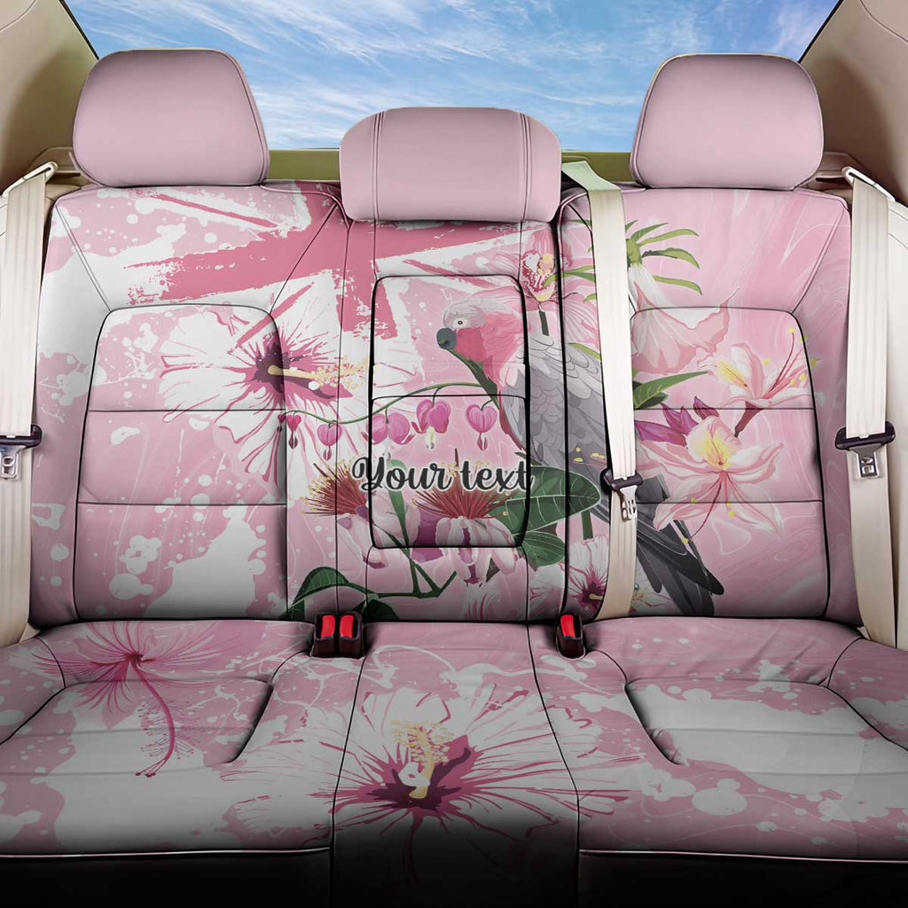 Personalised Australia Day Back Car Seat Cover Pink Parrot Bird Opal Art - Aussie Hoodie