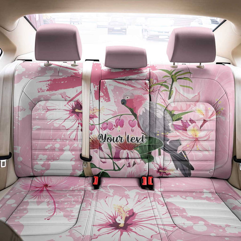 Personalised Australia Day Back Car Seat Cover Pink Parrot Bird Opal Art - Aussie Hoodie