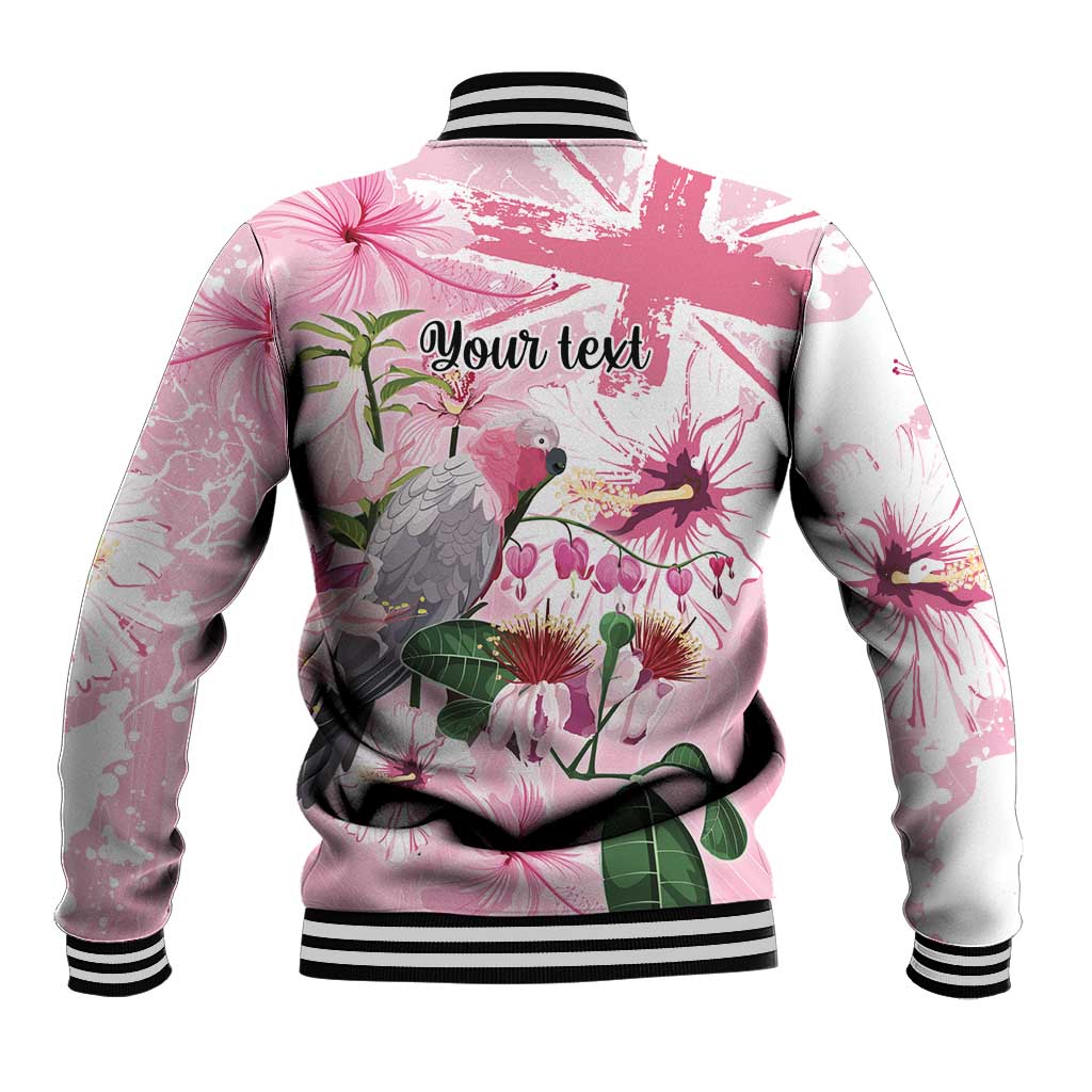 Personalised Australia Day Baseball Jacket Pink Parrot Bird Opal Art - Aussie Hoodie