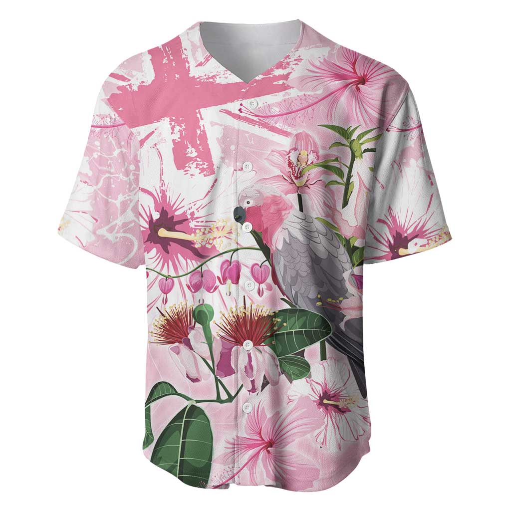 Personalised Australia Day Baseball Jersey Pink Parrot Bird Opal Art - Aussie Hoodie