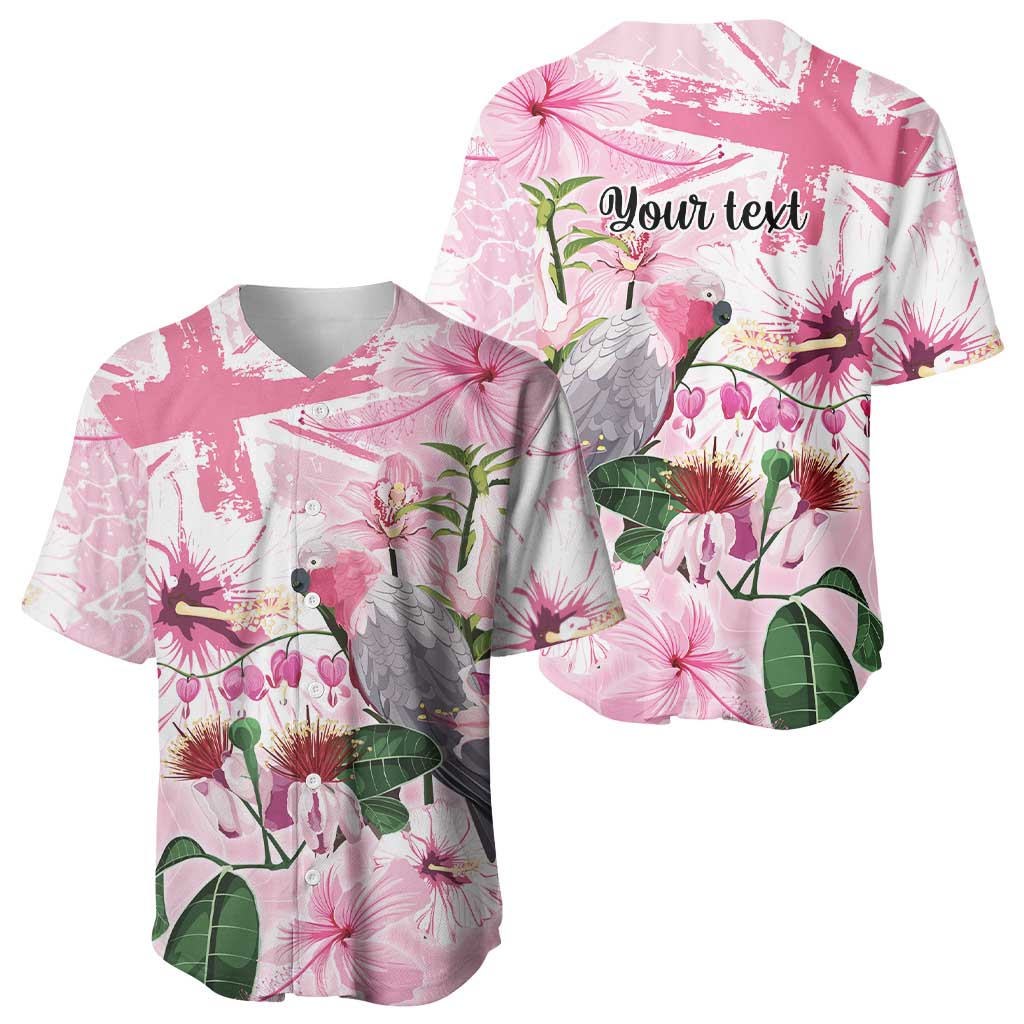 Personalised Australia Day Baseball Jersey Pink Parrot Bird Opal Art - Aussie Hoodie