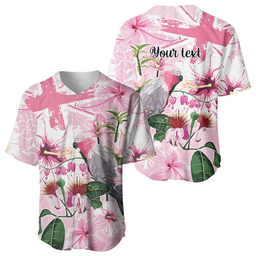 Personalised Australia Day Baseball Jersey Pink Parrot Bird Opal Art - Aussie Hoodie