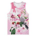 Personalised Australia Day Basketball Jersey Pink Parrot Bird Opal Art - Aussie Hoodie