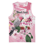 Personalised Australia Day Basketball Jersey Pink Parrot Bird Opal Art - Aussie Hoodie