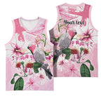 Personalised Australia Day Basketball Jersey Pink Parrot Bird Opal Art - Aussie Hoodie