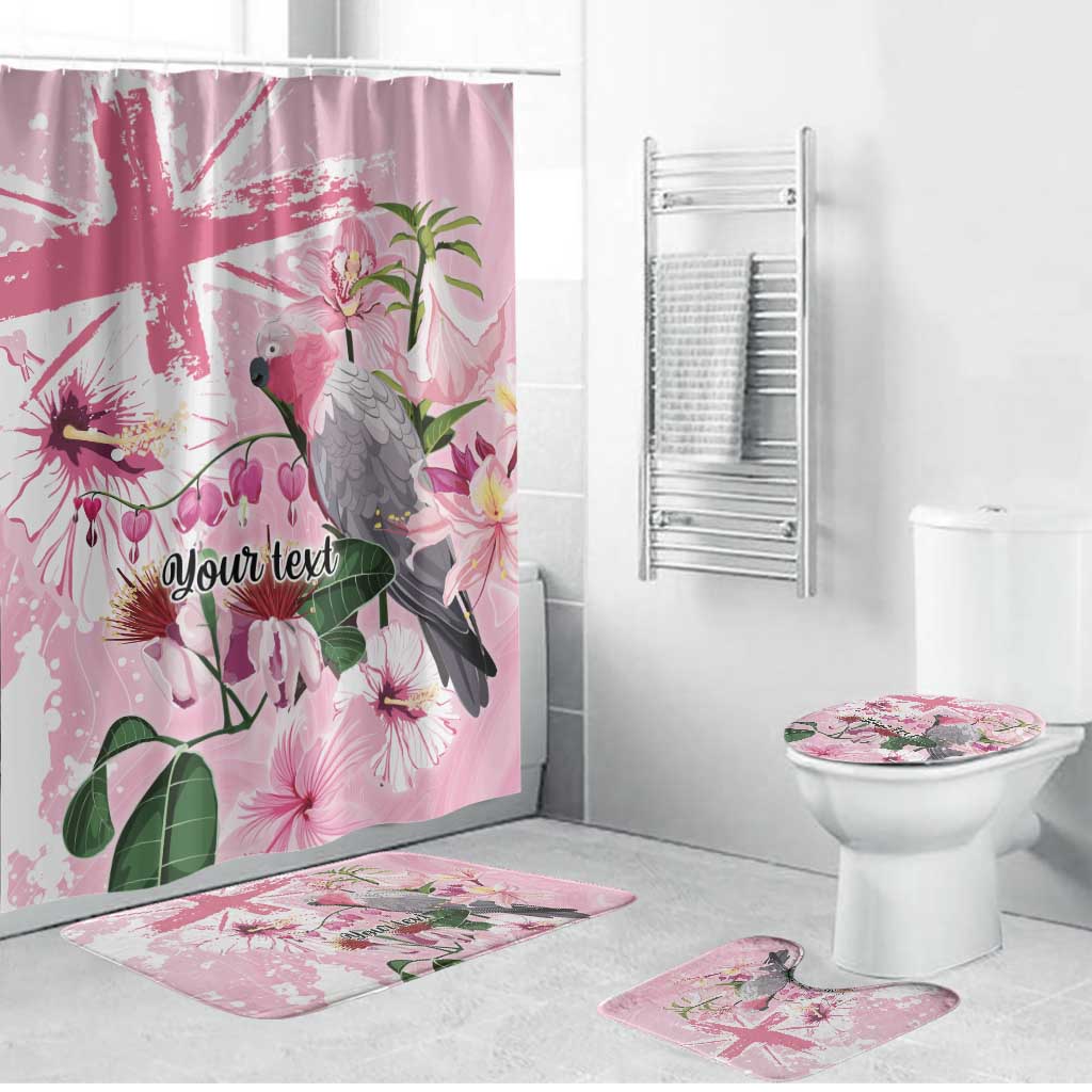Personalised Australia Day Bathroom Set Pink Parrot Bird Opal Art - Aussie Hoodie