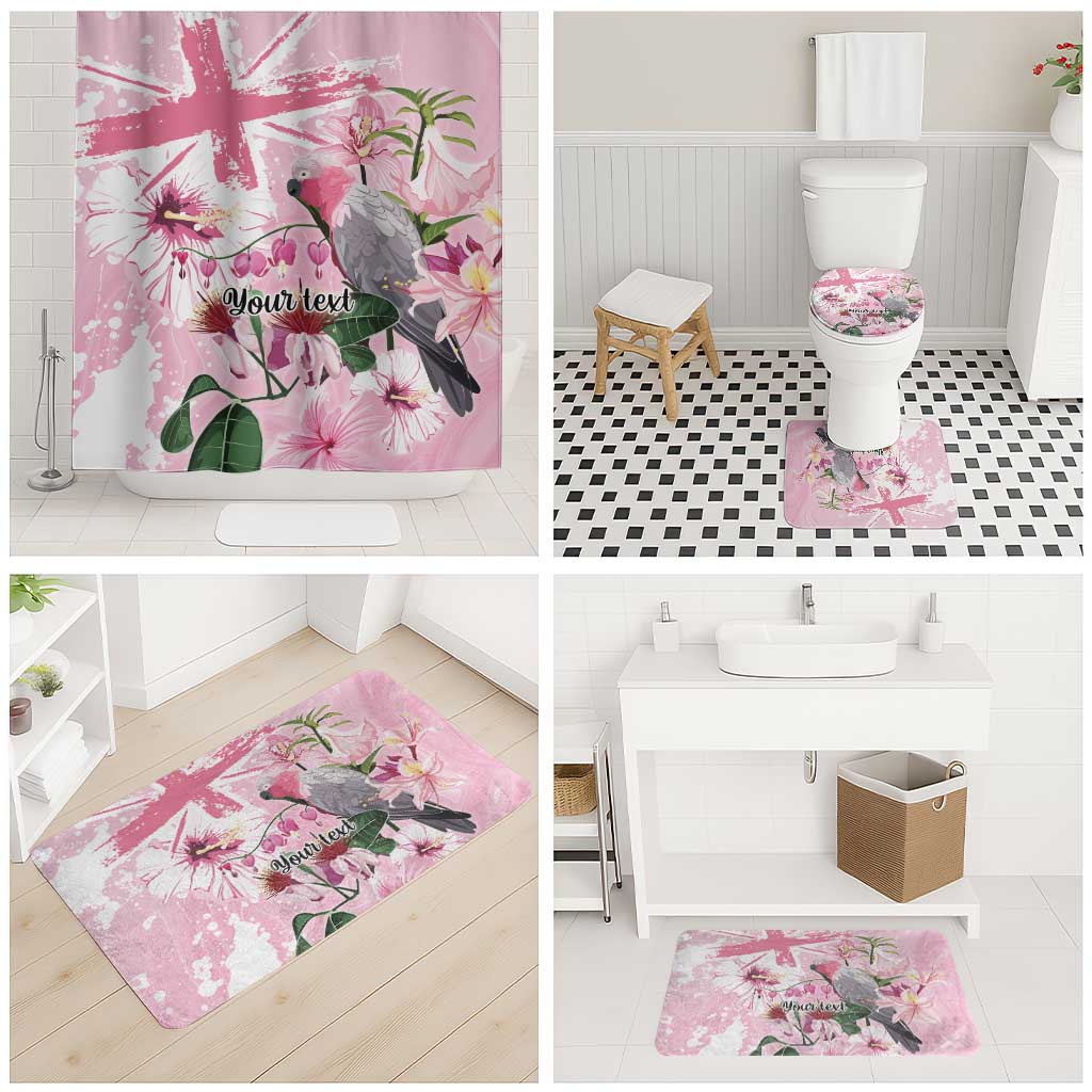 Personalised Australia Day Bathroom Set Pink Parrot Bird Opal Art - Aussie Hoodie