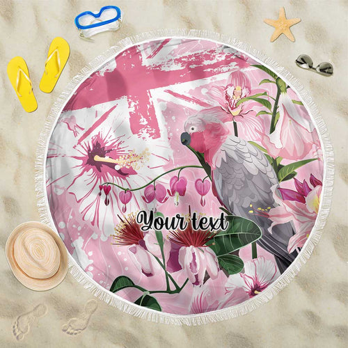 Personalised Australia Day Beach Blanket Pink Parrot Bird Opal Art - Aussie Hoodie