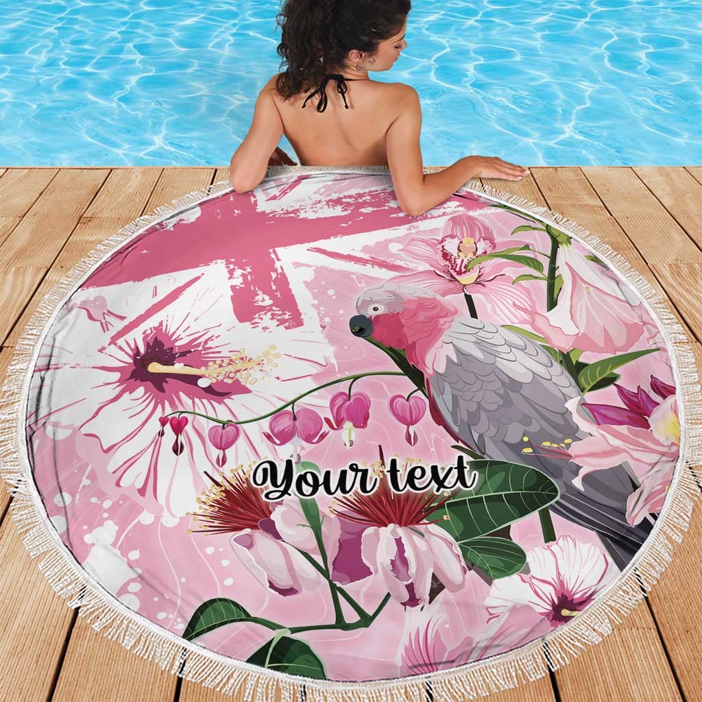 Personalised Australia Day Beach Blanket Pink Parrot Bird Opal Art - Aussie Hoodie