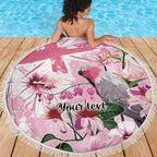 Personalised Australia Day Beach Blanket Pink Parrot Bird Opal Art - Aussie Hoodie