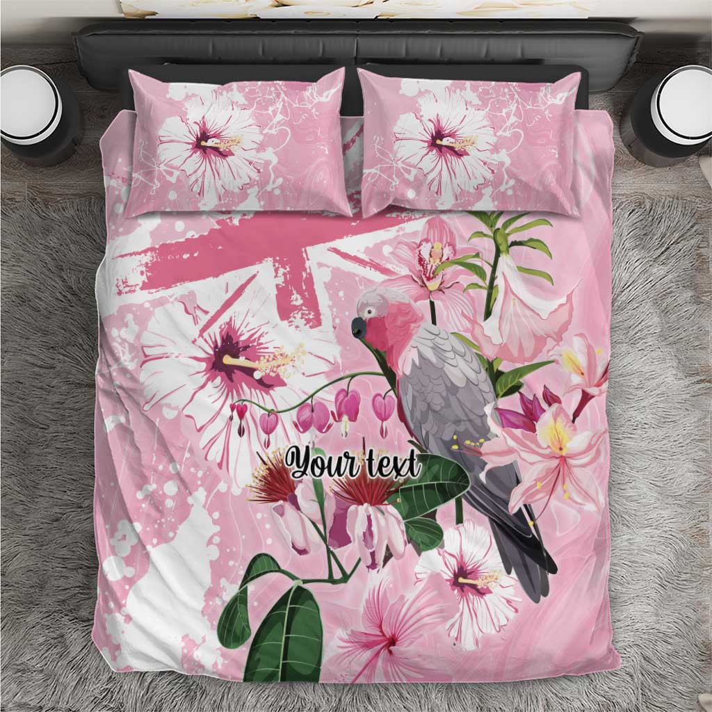 Personalised Australia Day Bedding Set Pink Parrot Bird Opal Art - Aussie Hoodie
