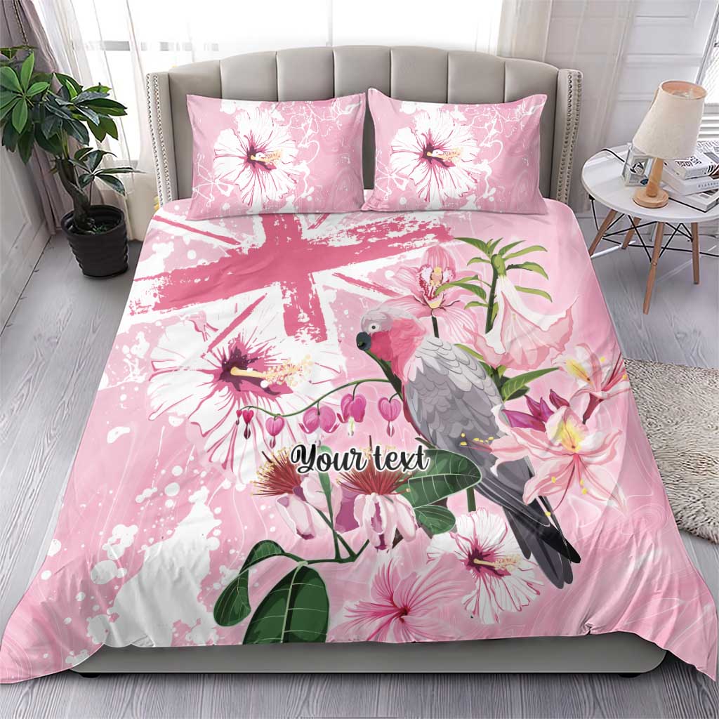 Personalised Australia Day Bedding Set Pink Parrot Bird Opal Art - Aussie Hoodie