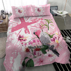 Personalised Australia Day Bedding Set Pink Parrot Bird Opal Art - Aussie Hoodie
