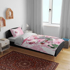 Personalised Australia Day Bedding Set Pink Parrot Bird Opal Art - Aussie Hoodie