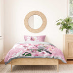 Personalised Australia Day Bedding Set Pink Parrot Bird Opal Art - Aussie Hoodie