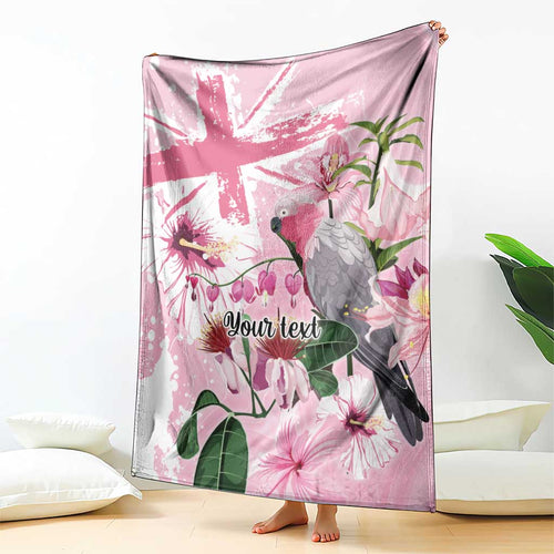 Personalised Australia Day Blanket Pink Parrot Bird Opal Art - Aussie Hoodie