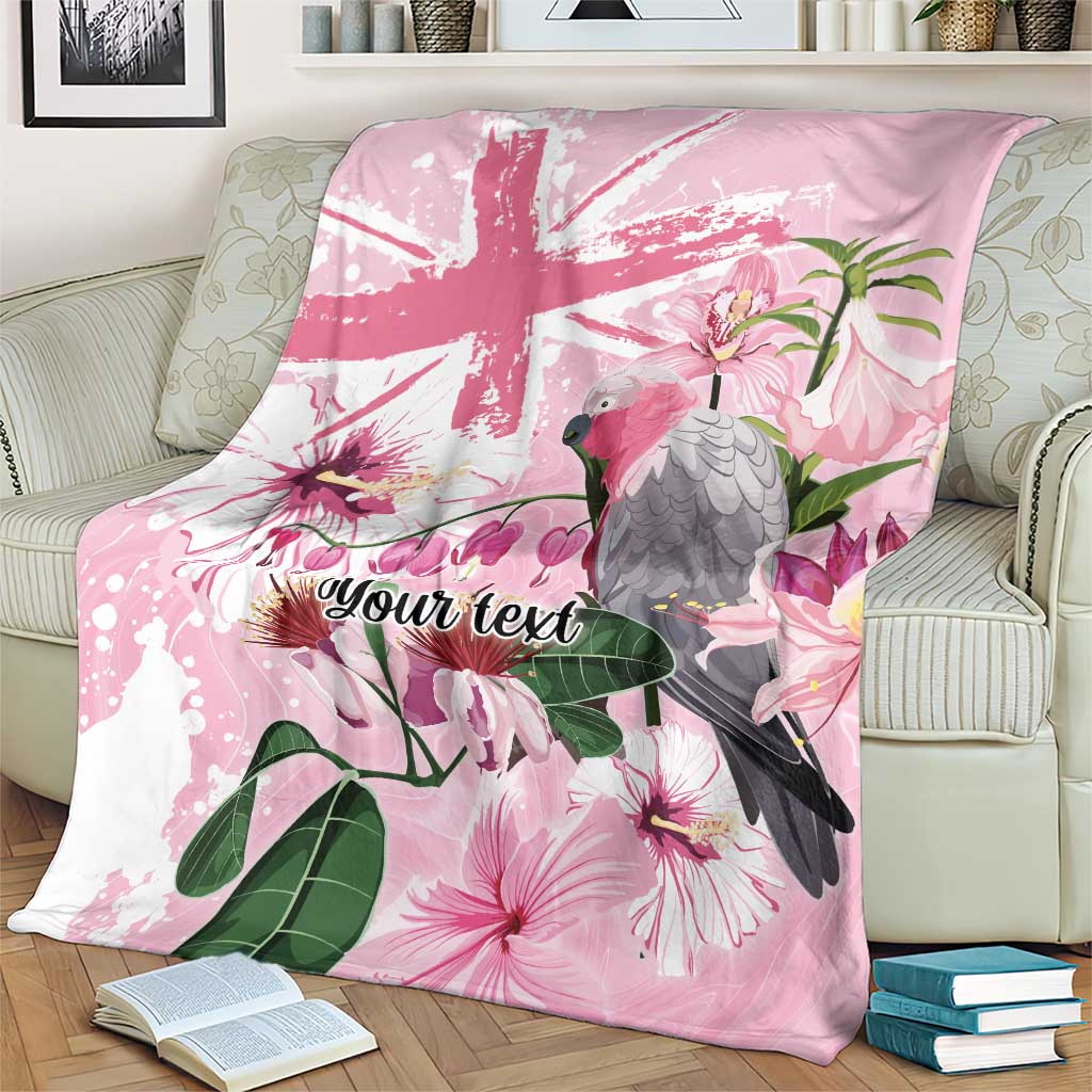 Personalised Australia Day Blanket Pink Parrot Bird Opal Art - Aussie Hoodie