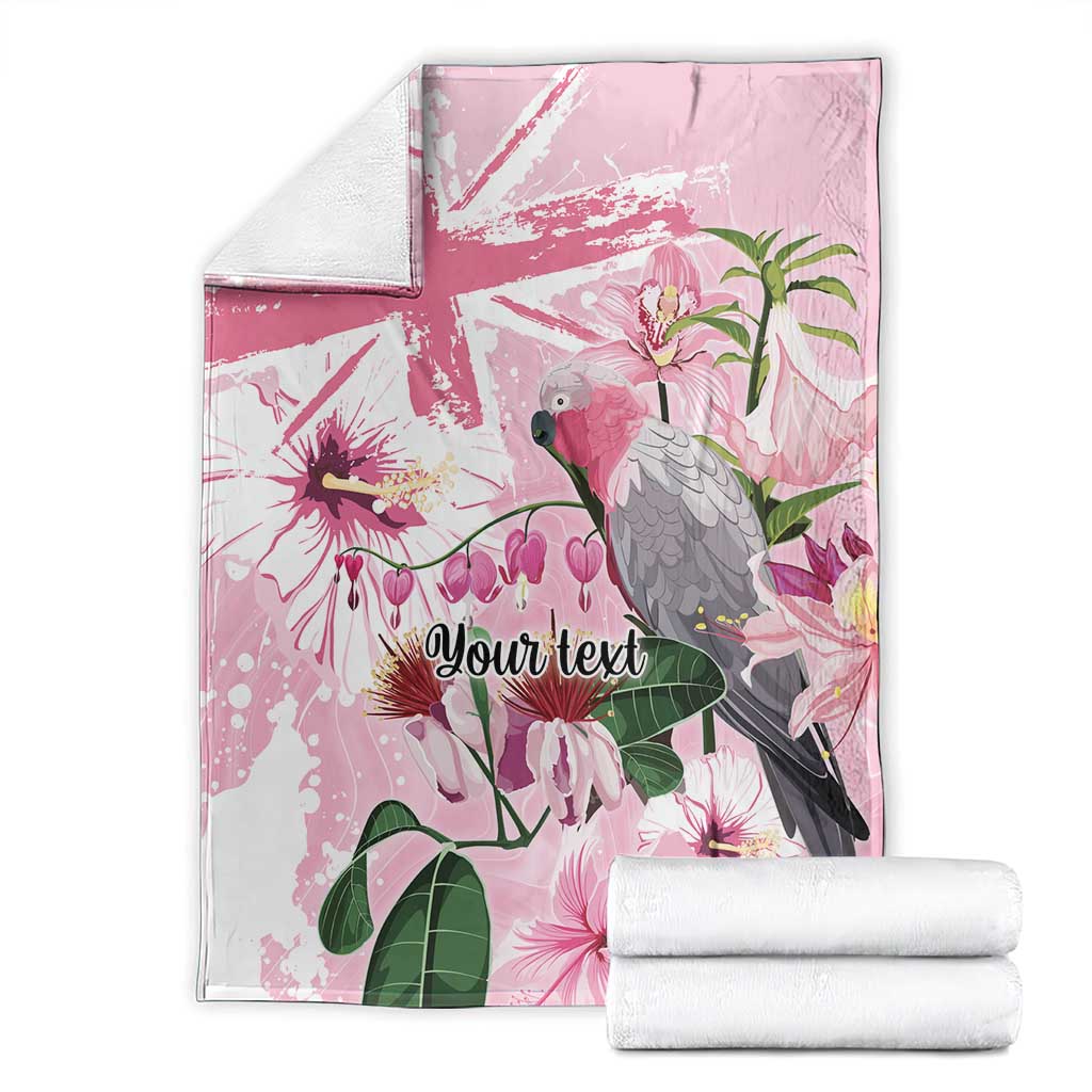 Personalised Australia Day Blanket Pink Parrot Bird Opal Art - Aussie Hoodie