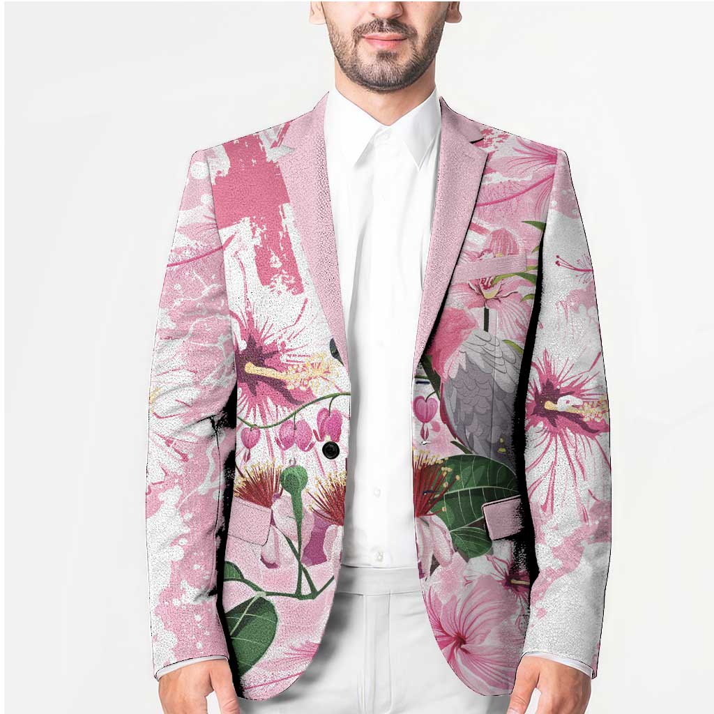 Personalised Australia Day Blazer Pink Parrot Bird Opal Art - Aussie Hoodie
