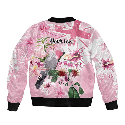 Personalised Australia Day Bomber Jacket Pink Parrot Bird Opal Art - Aussie Hoodie
