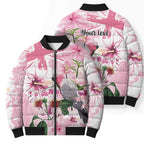 Personalised Australia Day Bomber Puffer Jacket Pink Parrot Bird Opal Art - Aussie Hoodie
