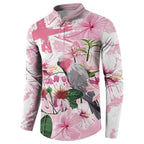 Personalised Australia Day Button Sweatshirt Pink Parrot Bird Opal Art - Aussie Hoodie