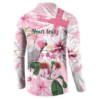Personalised Australia Day Button Sweatshirt Pink Parrot Bird Opal Art - Aussie Hoodie