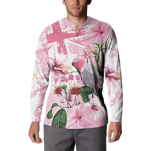Personalised Australia Day Button Sweatshirt Pink Parrot Bird Opal Art - Aussie Hoodie