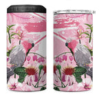 Personalised Australia Day 4 in 1 Can Cooler Tumbler Pink Parrot Bird Opal Art - Aussie Hoodie