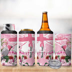 Personalised Australia Day 4 in 1 Can Cooler Tumbler Pink Parrot Bird Opal Art - Aussie Hoodie
