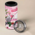 Personalised Australia Day 4 in 1 Can Cooler Tumbler Pink Parrot Bird Opal Art - Aussie Hoodie