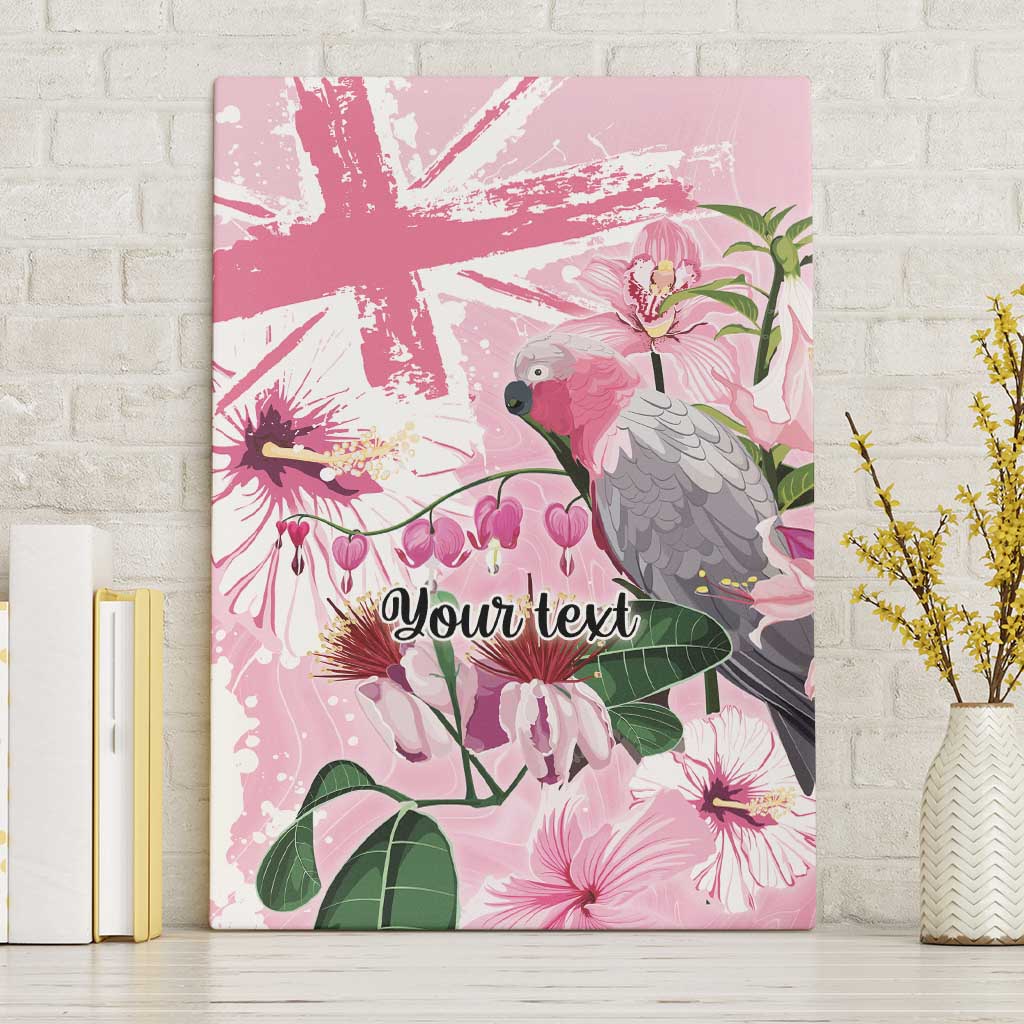 Personalised Australia Day Canvas Wall Art Pink Parrot Bird Opal Art - Aussie Hoodie