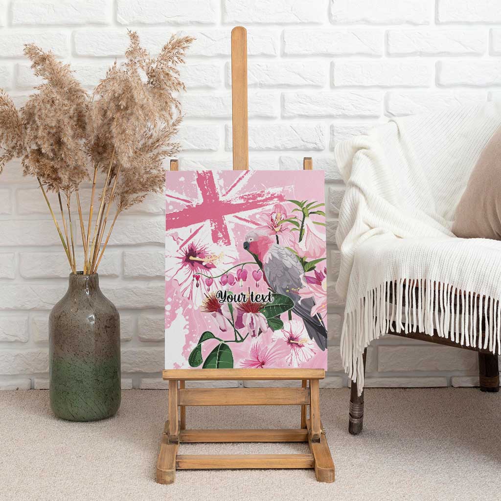 Personalised Australia Day Canvas Wall Art Pink Parrot Bird Opal Art - Aussie Hoodie
