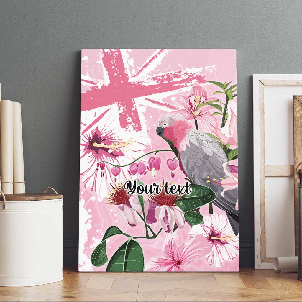 Personalised Australia Day Canvas Wall Art Pink Parrot Bird Opal Art - Aussie Hoodie