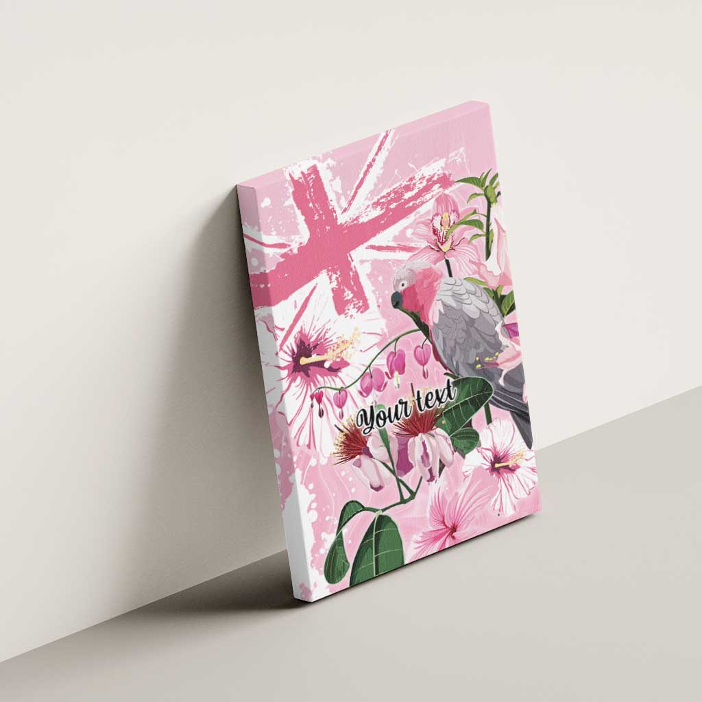 Personalised Australia Day Canvas Wall Art Pink Parrot Bird Opal Art - Aussie Hoodie