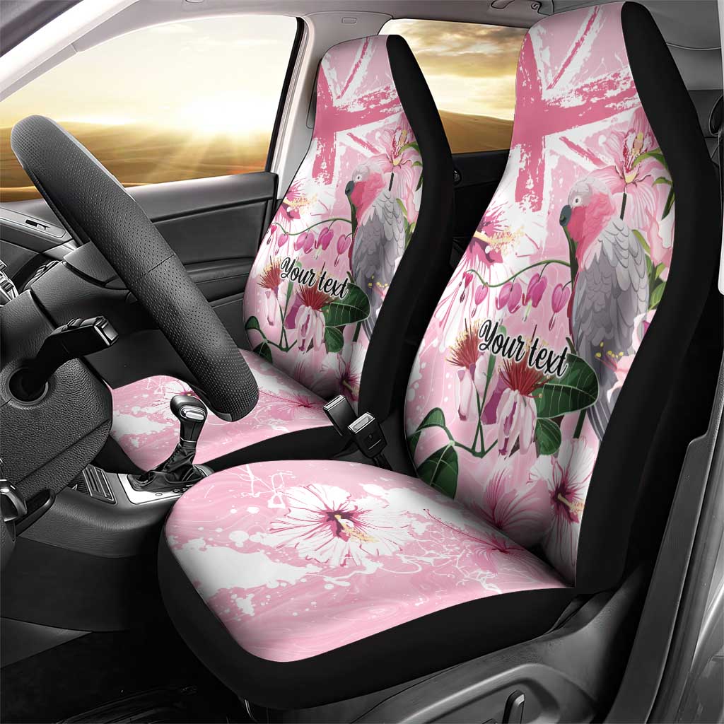 Personalised Australia Day Car Seat Cover Pink Parrot Bird Opal Art - Aussie Hoodie