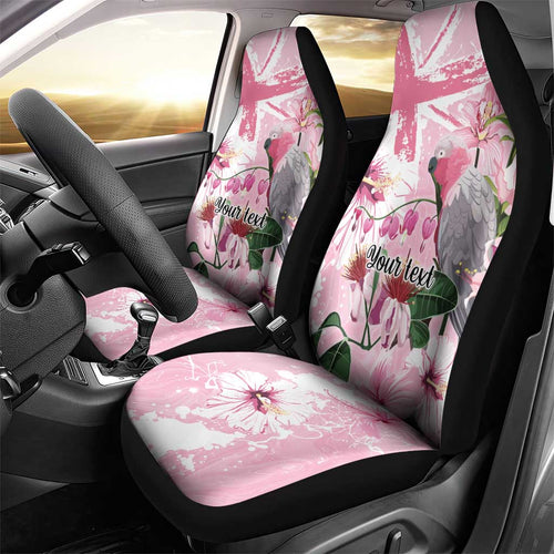Personalised Australia Day Car Seat Cover Pink Parrot Bird Opal Art - Aussie Hoodie