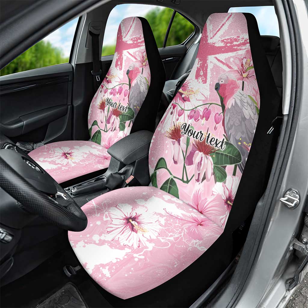 Personalised Australia Day Car Seat Cover Pink Parrot Bird Opal Art - Aussie Hoodie