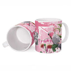 Personalised Australia Day Ceramic Mug Pink Parrot Bird Opal Art - Aussie Hoodie